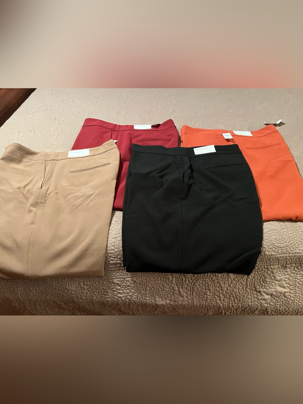 Ann Taylor trousers in Black, Tan, Cranberry , Burnt Orange